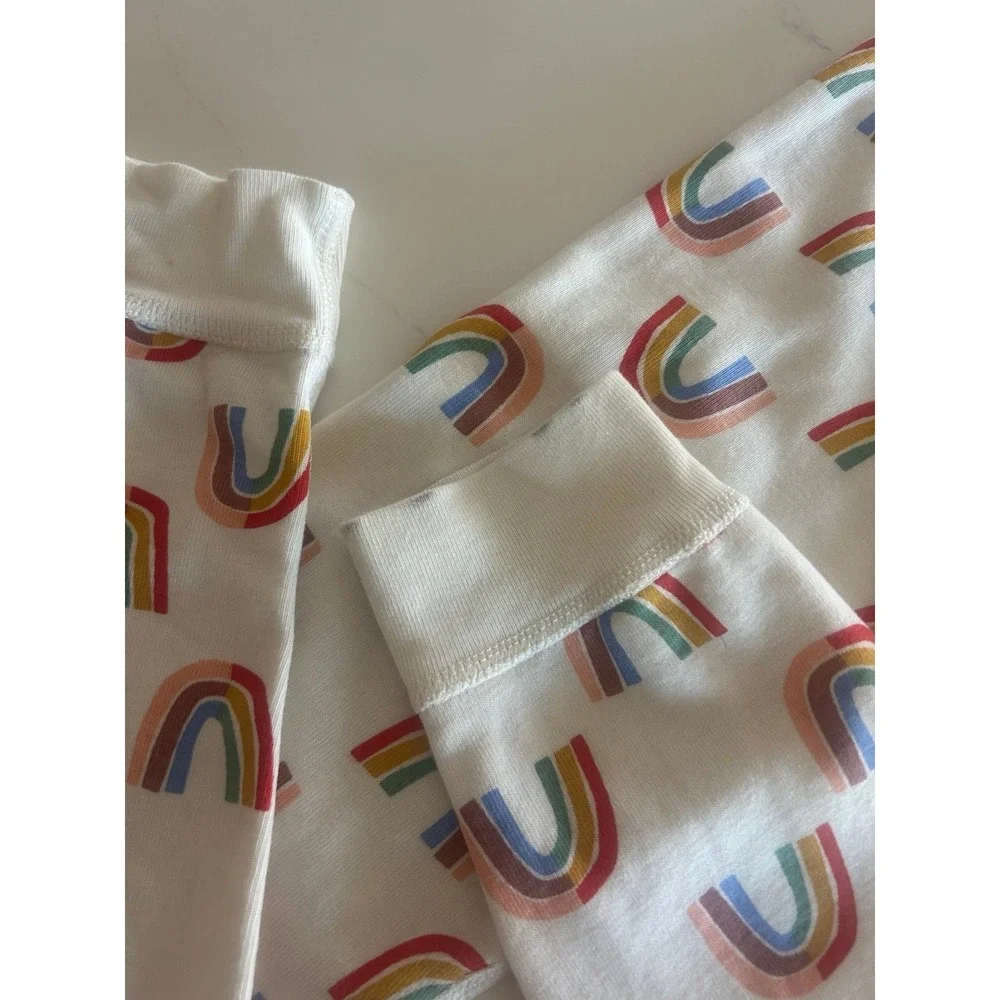 Hanna Andersson Girls Pajamas Rainbow Print Super Soft Size 8
